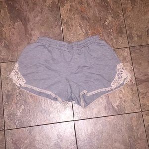 Gray lace shorts